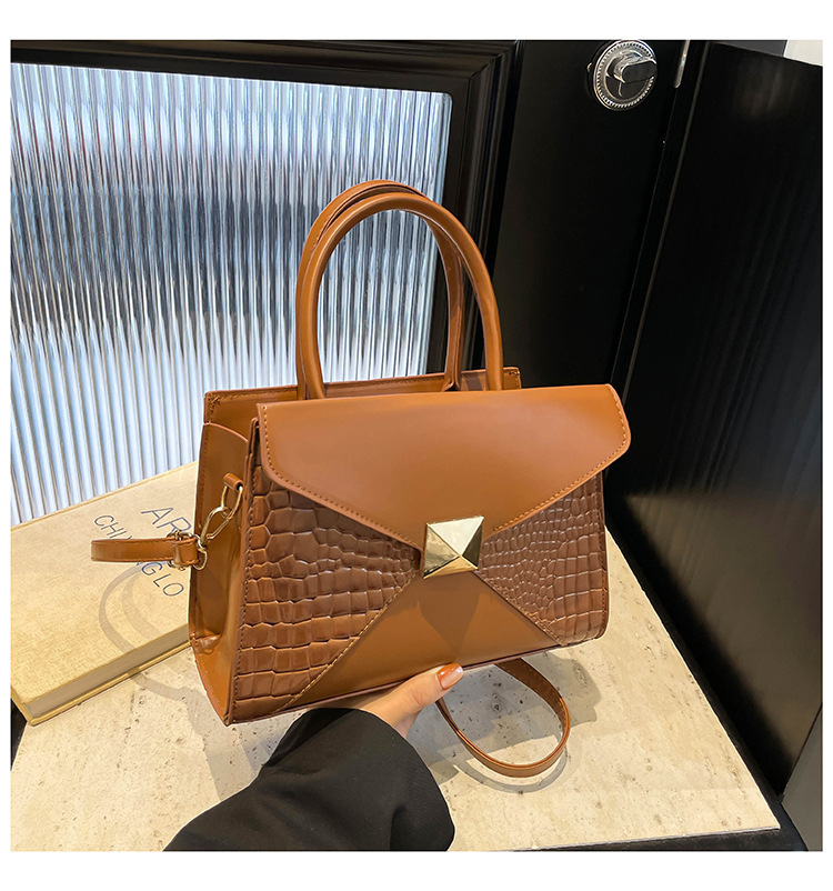 Crossbody Handbag Fashion Stitching Large Capacity Commuting - Image 10