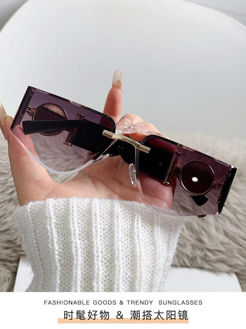 New Frameless Fashion Curved Sunglasses - Image 7