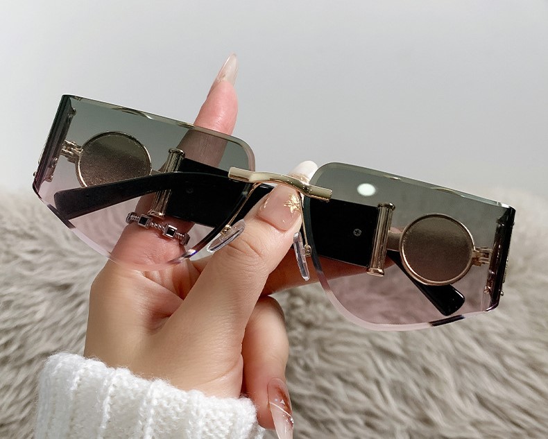 New Frameless Fashion Curved Sunglasses