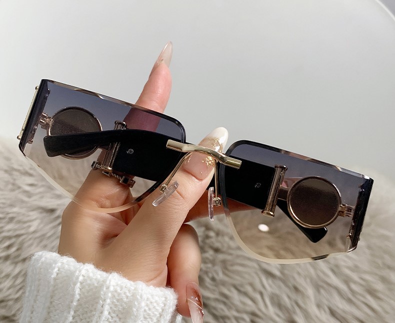 New Frameless Fashion Curved Sunglasses - Image 3