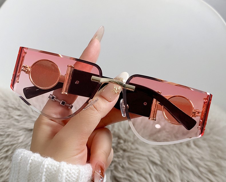 New Frameless Fashion Curved Sunglasses - Image 9