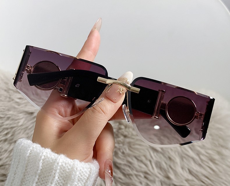 New Frameless Fashion Curved Sunglasses - Image 17