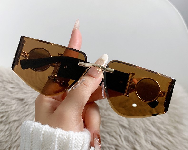 New Frameless Fashion Curved Sunglasses - Image 13