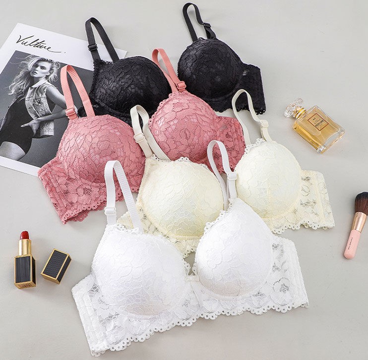 Small Chest Push-up Lace Girl Sexy Underwear High School Students No Steel Ring Bra Top Bra Set